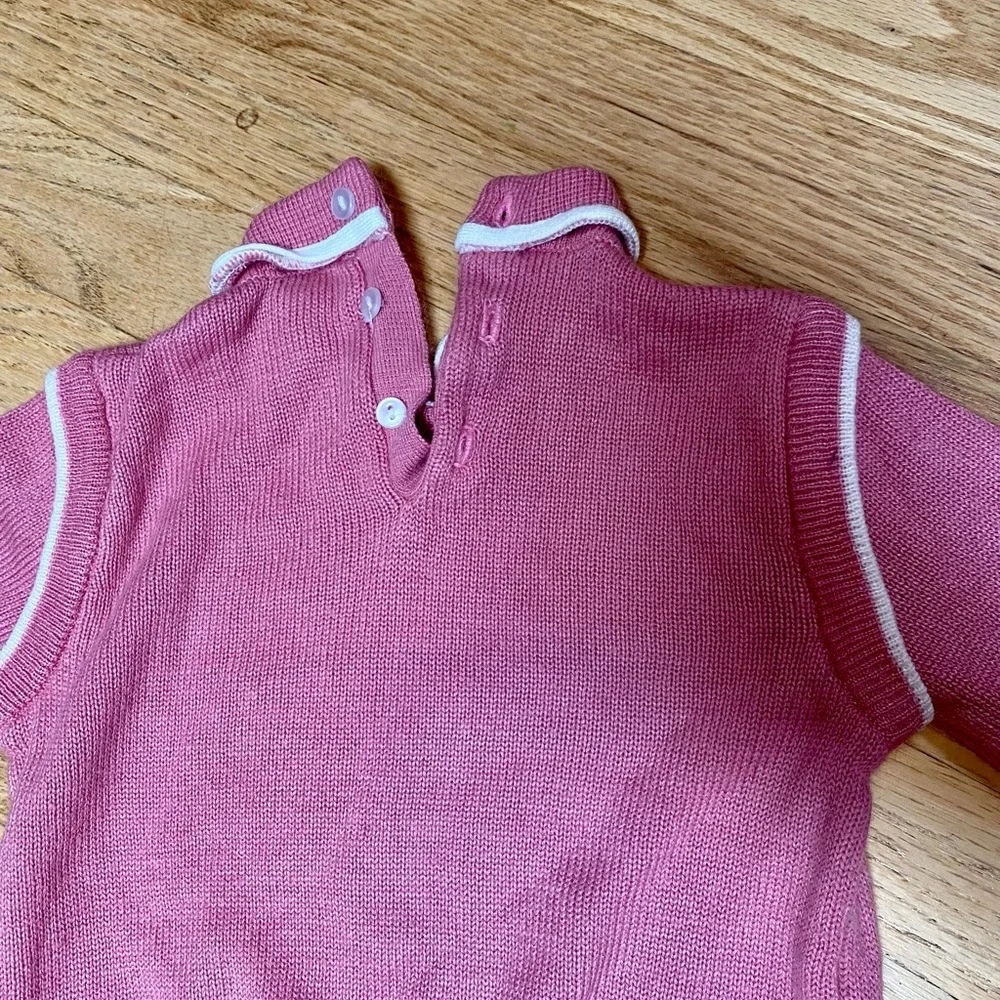 Vintage 1980s Toddler Time JCPenny Two Piece Pink Knit Outfit Size 4T